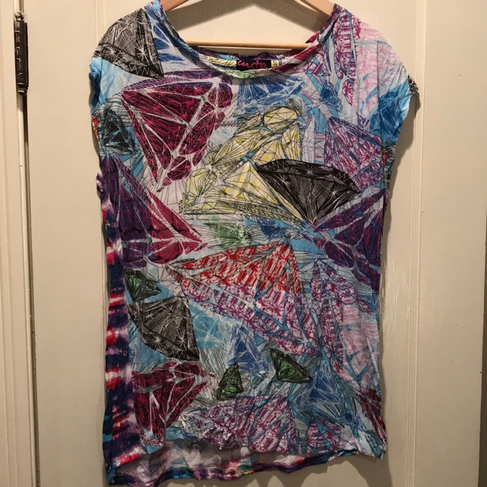 Trippy Custo diamond and tie-dye tank top